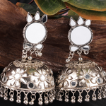 Afgani German Silver Oxidized Jhumki Earrings for Women (DESIGN 905)