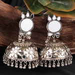 Afgani German Silver Oxidized Jhumki Earrings for Women (DESIGN 905)