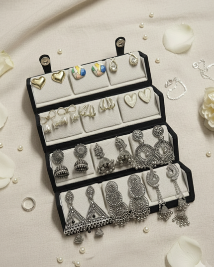 Korean × Oxidized Fusion Earrings Gift Box – Set of 12 (COMBO 03)