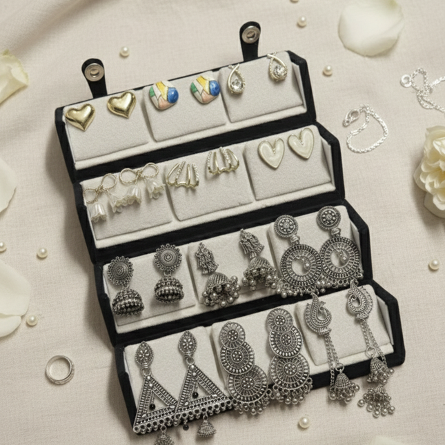 Korean × Oxidized Fusion Earrings Gift Box – Set of 12 (COMBO 03)