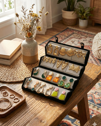 Premium Anti-Tarnish × Korean Earrings Gift Box – Set of 12 (COMBO 09)
