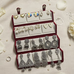 Set Of 12 Korean - Oxidized Earrings With Folding Jewelry Box