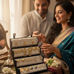 Set Of 12 Korean Earrings And Necklace With Folding Jewelry Box