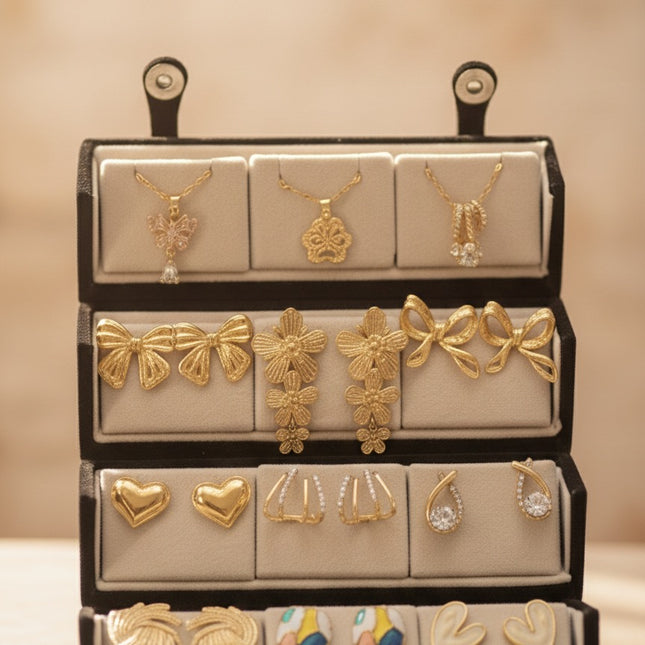 Korean Earrings & Necklace Glam Gift Box – Set of 12 (COMBO 04)