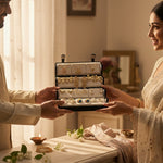 Set Of 12 Korean Earrings And Necklace With Folding Jewelry Box