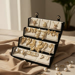 Set Of 12 Korean Earrings And Necklace With Folding Jewelry Box
