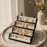 Set Of 12 Korean Earrings And Necklace With Folding Jewelry Box