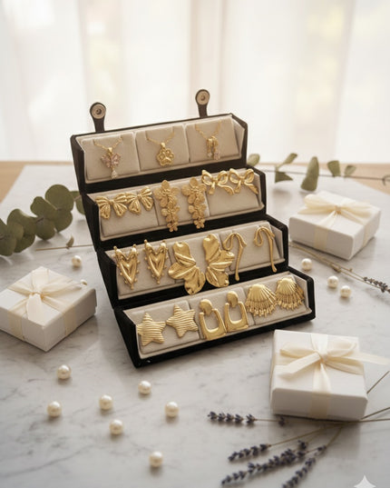 Statement Korean Earrings & Necklace Gift Box – Set of 12 (COMBO 07)