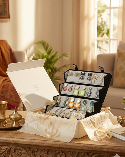Premium K-Glam Earrings Luxury Gift Box – Set of 12 (COMBO 08)