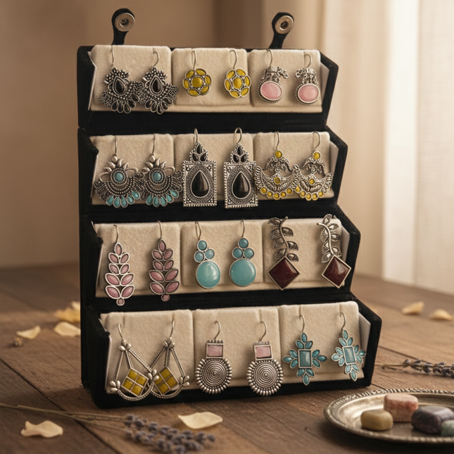 Oxidized Ethnic Designer Earrings Gift Box – Set of 12 (COMBO 10)