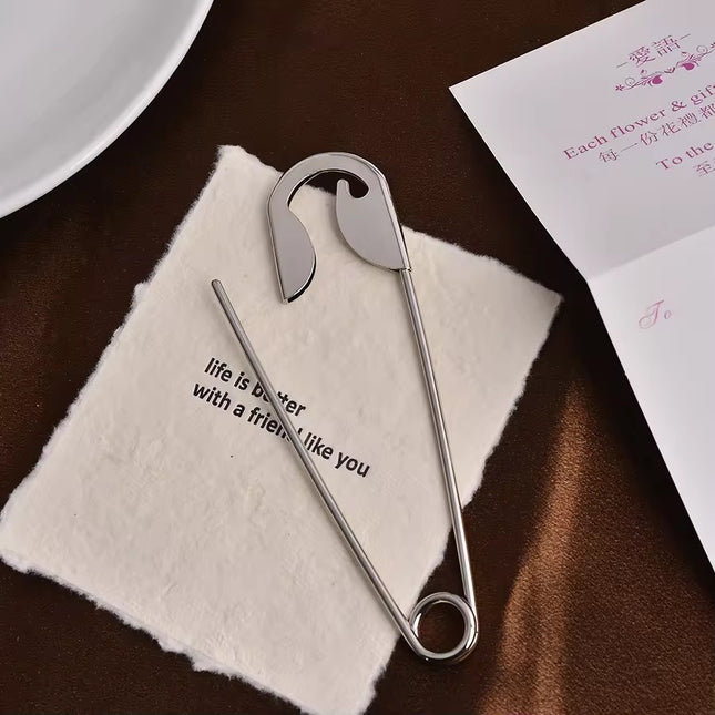 Oversized Safety Pin Hair Clip for Bun | Silver Metal Hair Pin | Korean Style Hair Accessory