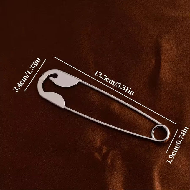 Oversized Safety Pin Hair Clip for Bun | Silver Metal Hair Pin | Korean Style Hair Accessory