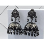 Afgani German Silver Oxidized Jhumki Earrings for Women (DESIGN 861)