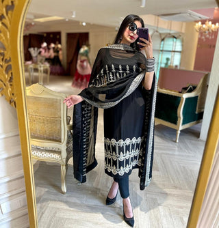 KD Designer Party Gown & Dupatta Set