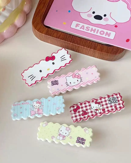 Kawaii Cartoon Character & Scalloped Edge Hair Clip Set for Women & Girls (Pack of 5) (VT-183)