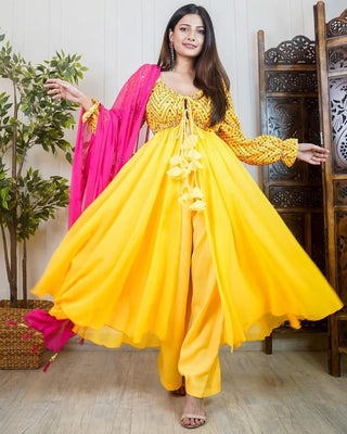 Zoya Designer Party Gown & Dupatta Set