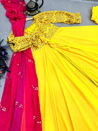 Zoya Designer Party Gown & Dupatta Set