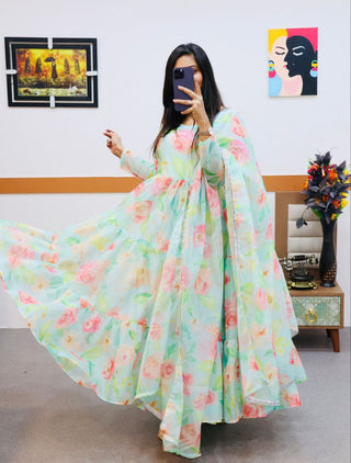 Zoya Designer Party Gown & Dupatta Set