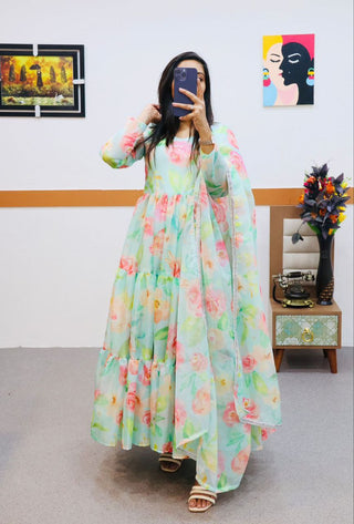 Zoya Designer Party Gown & Dupatta Set