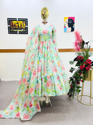 Zoya Designer Party Gown & Dupatta Set