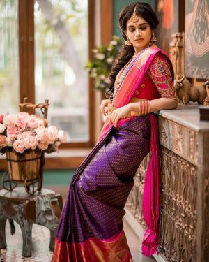 Shubh Lichi Slik Banarasi Saree