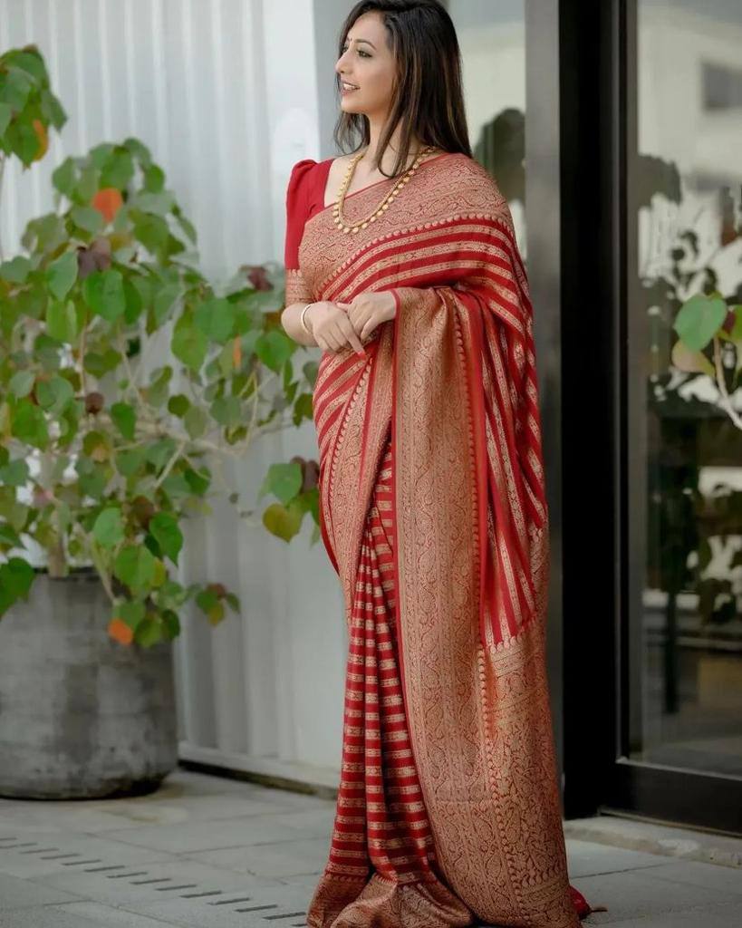 Shubh Lichi Slik Banarasi Saree