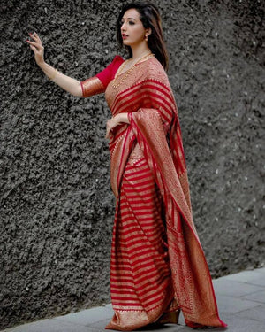 Shubh Lichi Slik Banarasi Saree