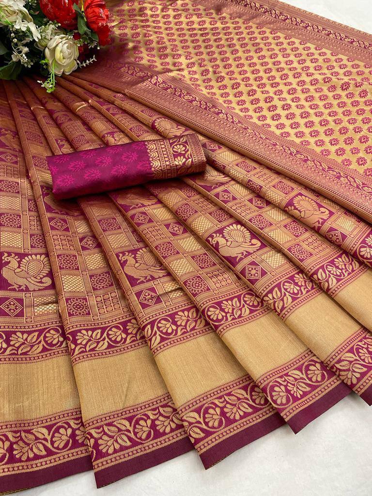 Shubh Lichi Slik Banarasi Saree