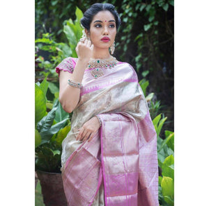 Shubh Lichi Slik Banarasi Saree