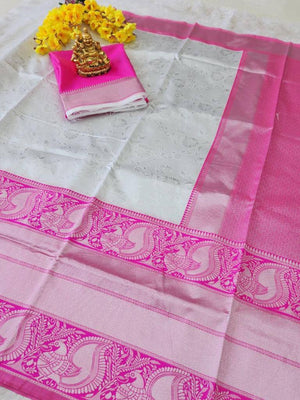 Shubh Lichi Slik Banarasi Saree