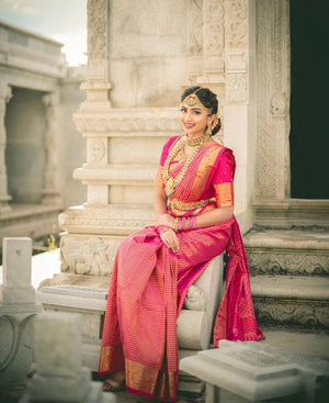 Shubh Lichi Slik Banarasi Saree