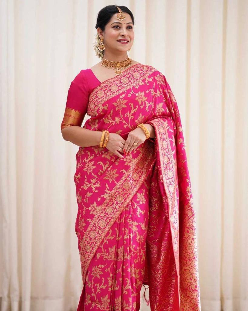 Shubh Lichi Slik Banarasi Saree