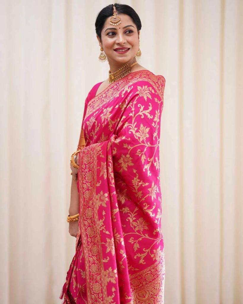 Shubh Lichi Slik Banarasi Saree