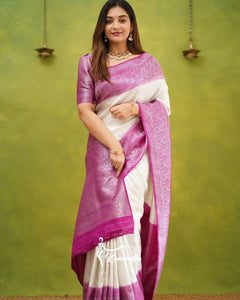 Shubh Lichi Slik Banarasi Saree