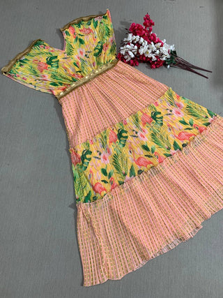 Prisha l Designer Gwon On Heavy Gorgette Fabric