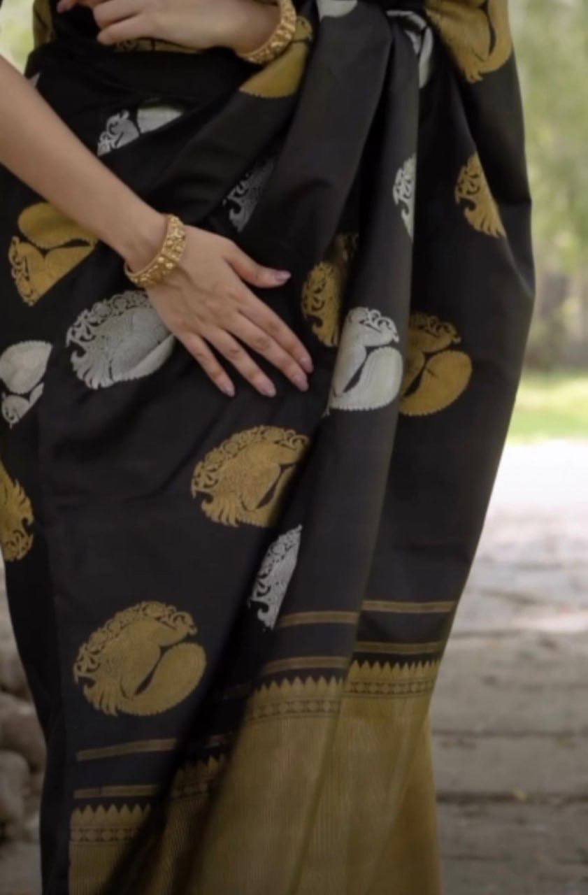 Shubh Lichi Slik Banarasi Saree