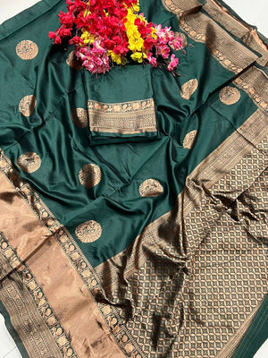 Shubh Lichi Slik Banarasi Saree