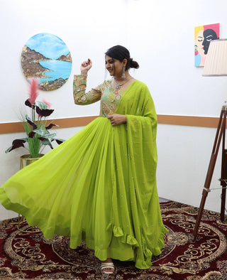 Zoya Designer Party Gown & Dupatta Set