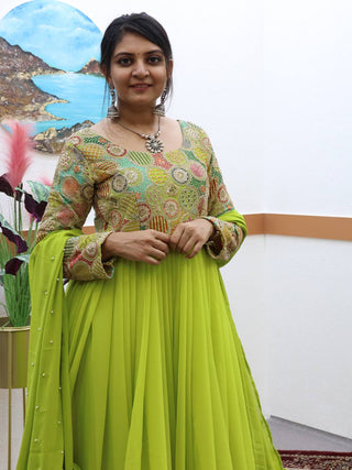 Zoya Designer Party Gown & Dupatta Set