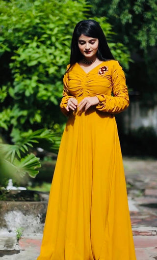 Prisha Designer gaon On Havy Gorgette febric