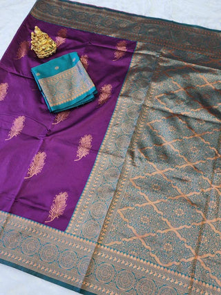 Shubh Lichi Slik Banarasi Saree