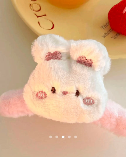 Cute Plush Bunny Furry Hair Claw Clip for Women & Girls | Korean Soft Fluffy Rabbit Character Hair Catch Clip Accessories (VT-104)