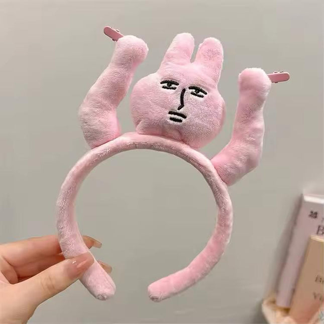Moodface Plush Bunny Hairband – Funny Cute Aesthetic Headband for Girls (VT-27)