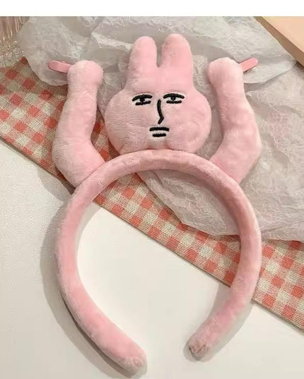Moodface Plush Bunny Hairband – Funny Cute Aesthetic Headband for Girls (VT-27)