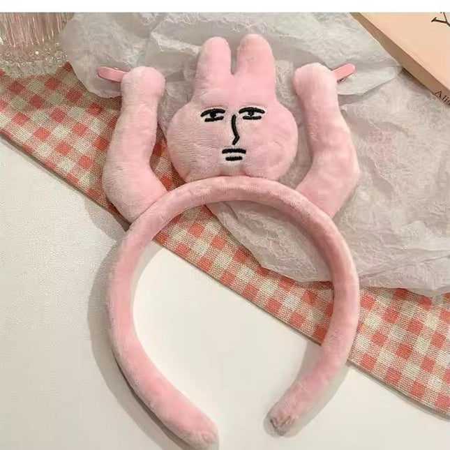 Moodface Plush Bunny Hairband – Funny Cute Aesthetic Headband for Girls (VT-27)