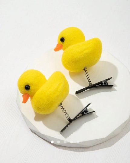 Fluffy Duckling Hair Clips – Cute Duck Alligator Clip (VT-28)