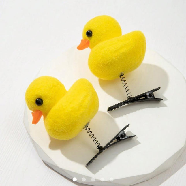 Fluffy Duckling Hair Clips – Cute Duck Alligator Clip (VT-28)
