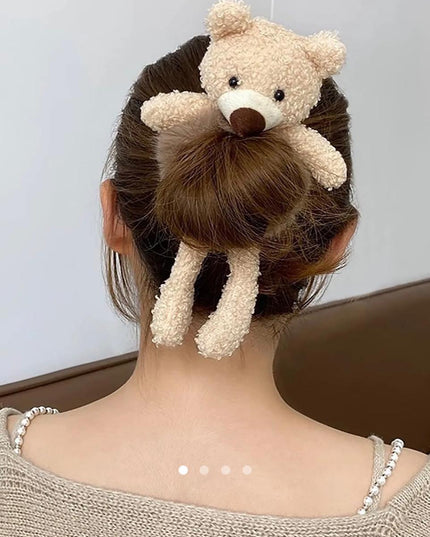 Teddy Bear Plush Claw Clip –  Fluffy Bear Hair Jaw Clip for Women & Girls (VT-30)