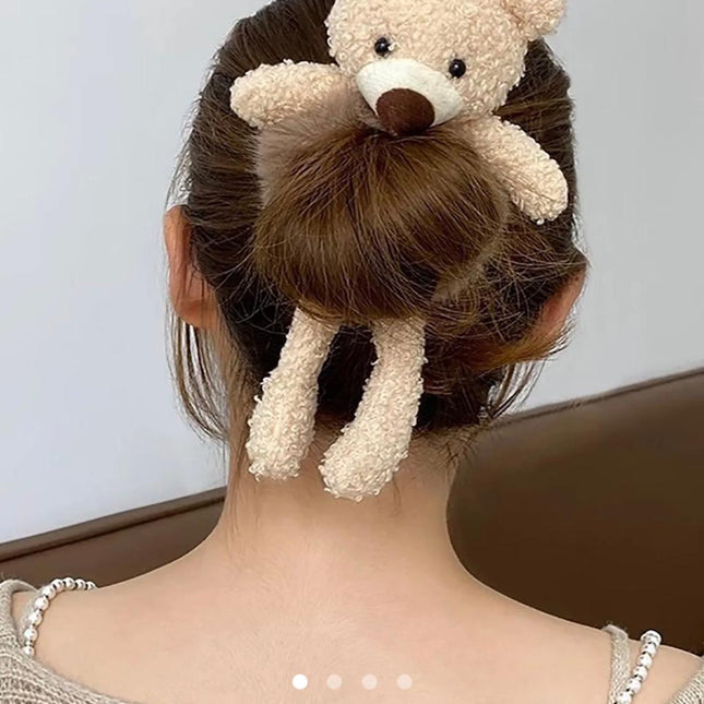 Teddy Bear Plush Claw Clip –  Fluffy Bear Hair Jaw Clip for Women & Girls (VT-30)