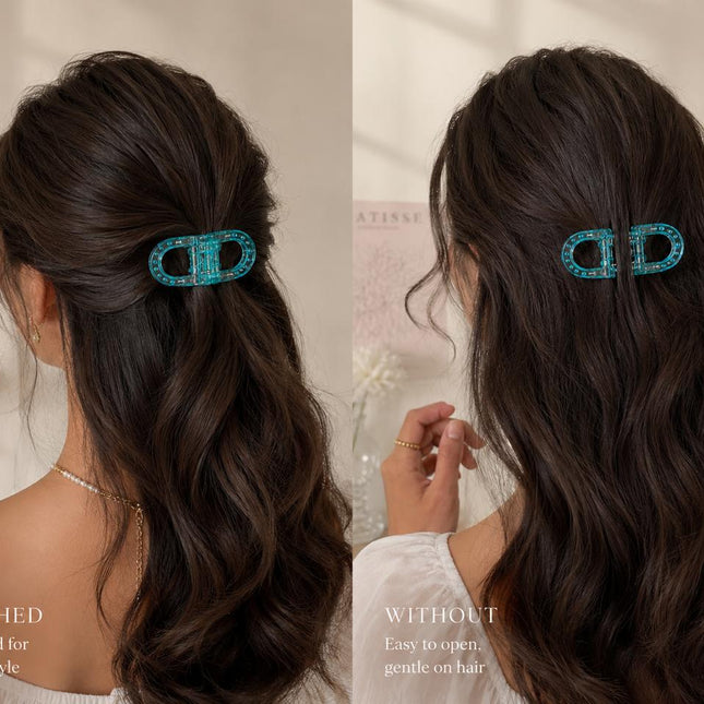 Magnetic Hair Clip – Double Loop Chain-Link Design | No-Crease Strong Hold Clip for All Hair Types (VT-34)
